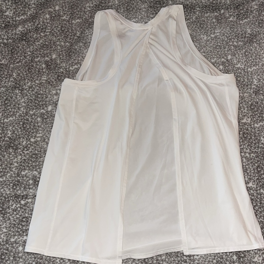 White Lulu lemon open back tank top